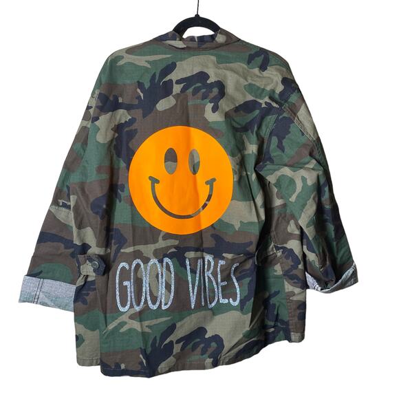 HipChik Couture Good Vibes Vintage Army Jacket Sz XL - Picture 6 of 7